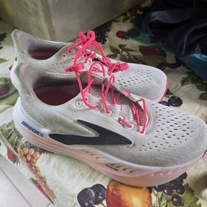 Brooks Women's Athletic Shoes - White and Neon Pink